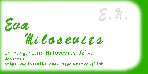 eva milosevits business card